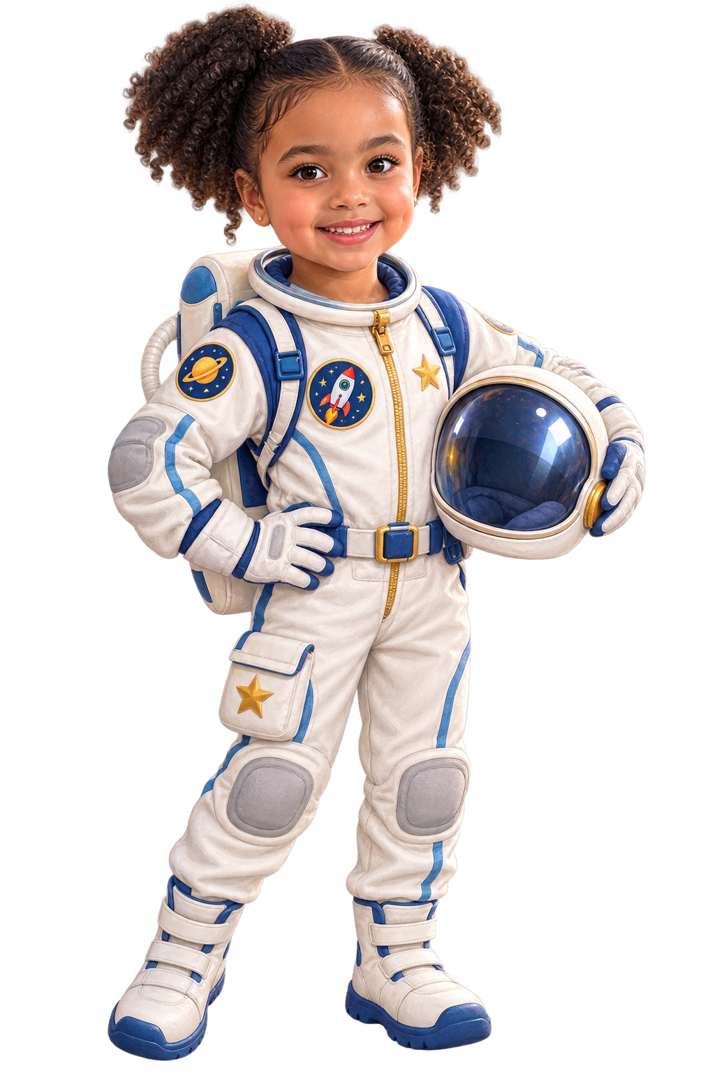 Alicia dressed as a HeroTrail space explorer